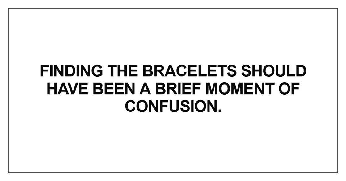 Finding the bracelets should have been a brief