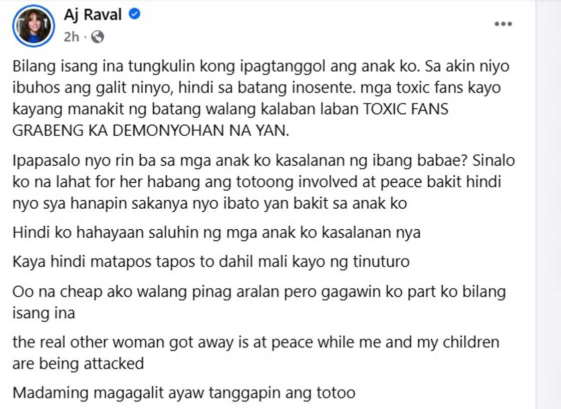 AJ Raval, rumesbak sa basher na idinamay ang kaniyang anak sa galit online AJ Raval, rumesbak sa basher na idinamay ang kaniyang anak sa galit online