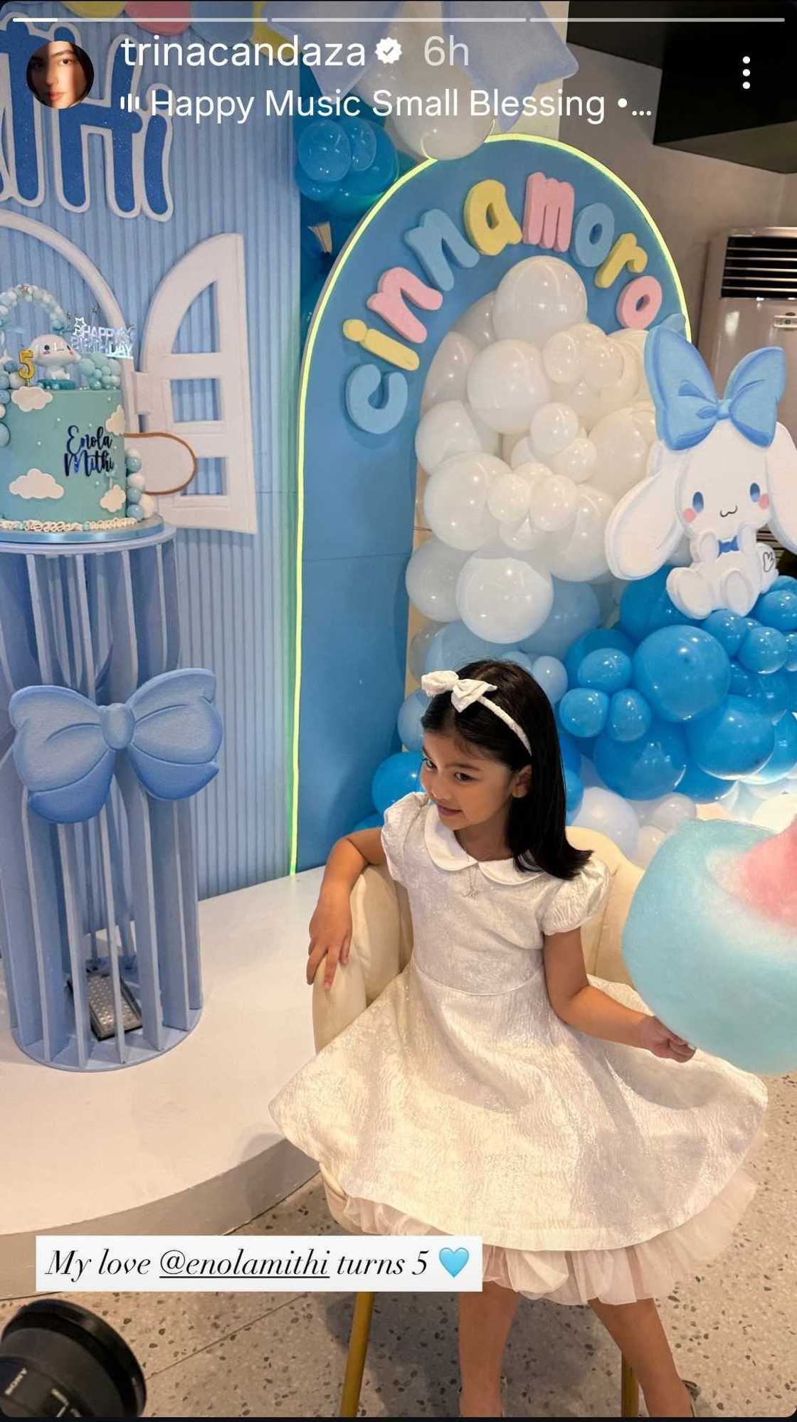 Trina Candaza shares glimpse of Cinnamoroll-themed party for Enola Mithi’s birthday Trina Candaza shares glimpse of Cinnamoroll-themed party for Enola Mithi’s birthday