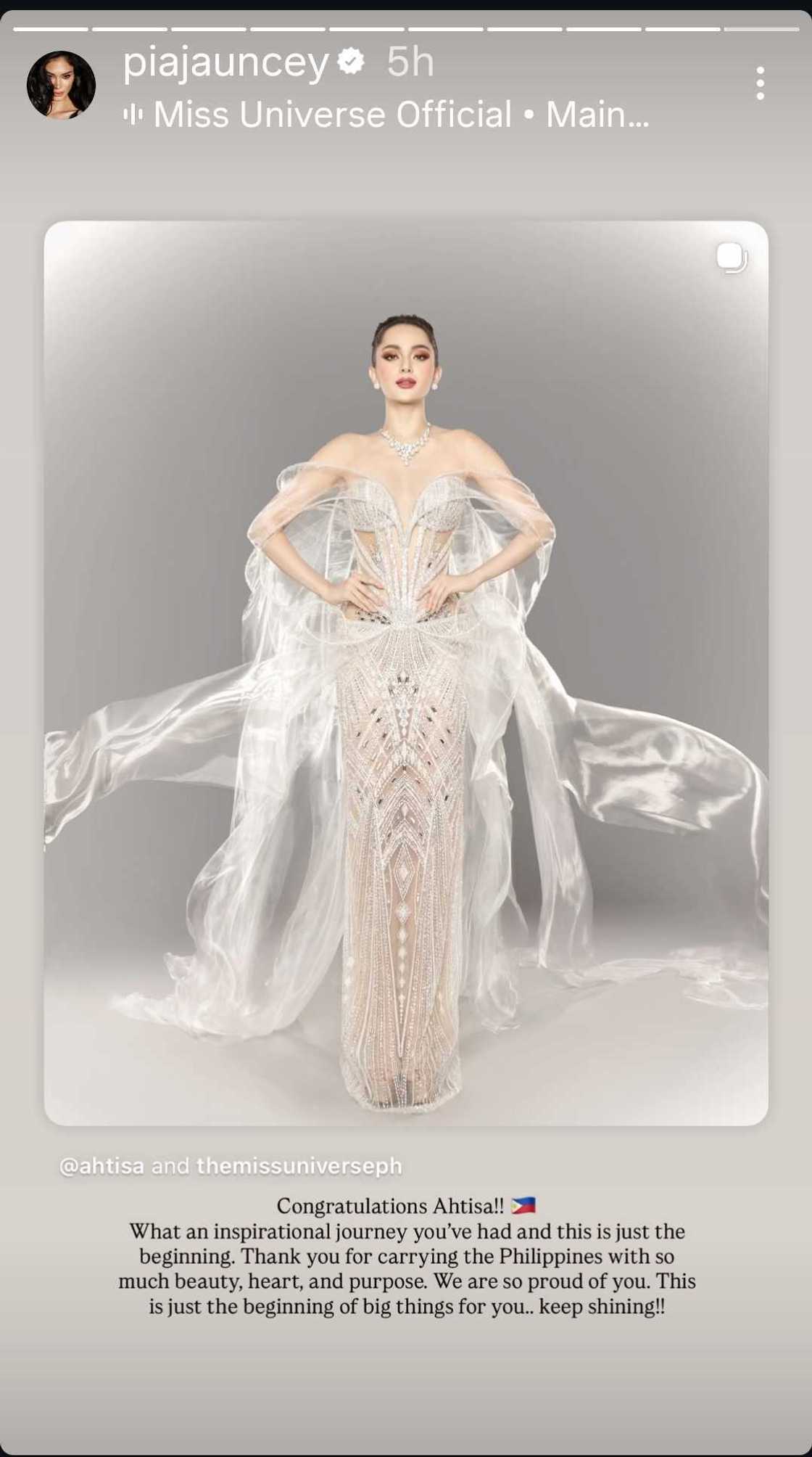 Pia Wurtzbach sends heartfelt message to Ahtisa Manalo following Miss Universe 2025 pageant Pia Wurtzbach sends heartfelt message to Ahtisa Manalo following Miss Universe 2025 pageant