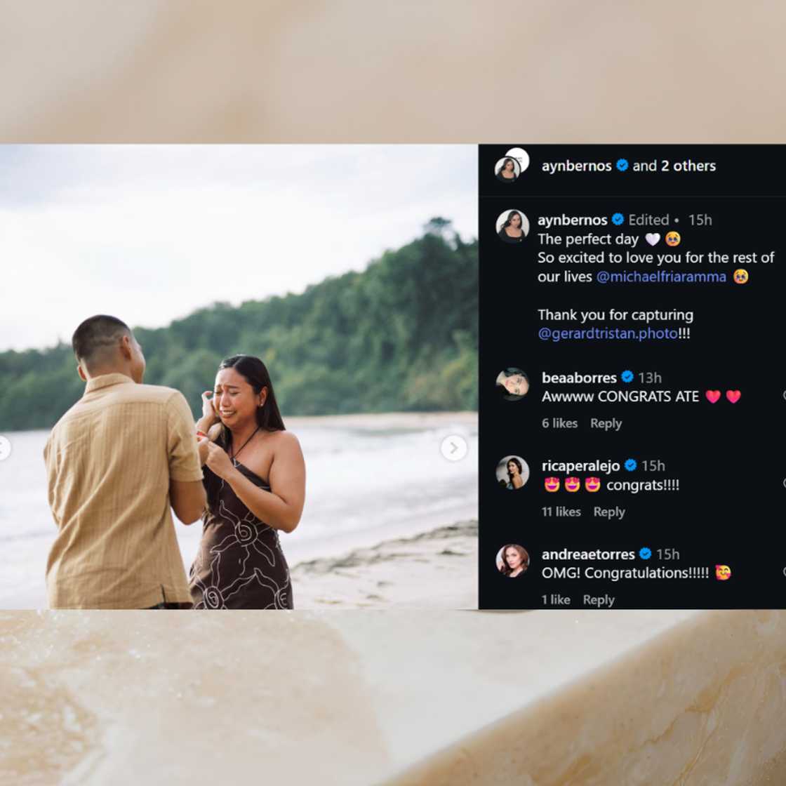 Ayn Bernos, engaged na sa non-showbiz partner sa tabing-dagat na proposal