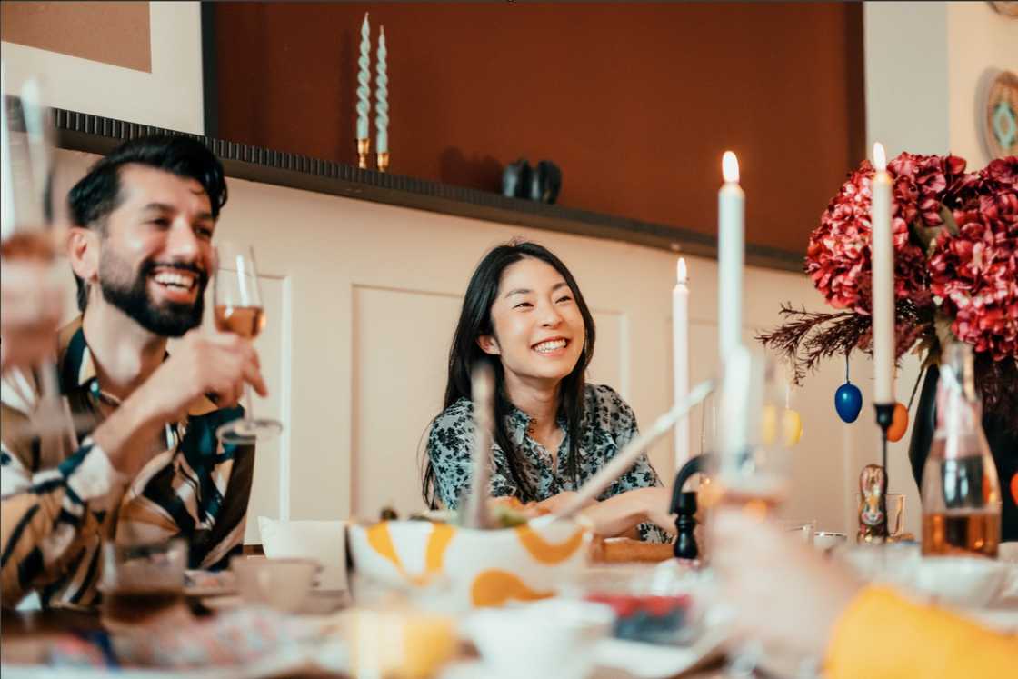 A group of people in a party A group of people in a party