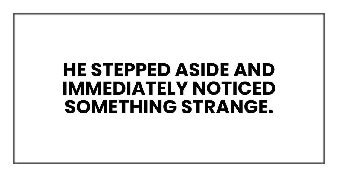 He stepped aside.
And immediately noticed something strange.