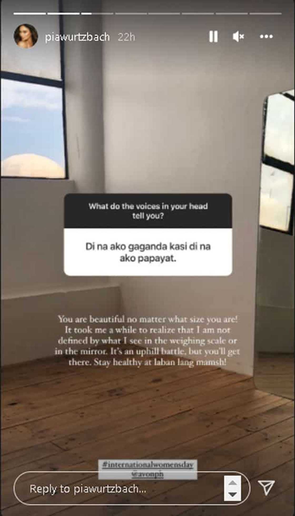 Pia Wurtzbach, nagbigay ng advice sa netizen na iniisip hindi na siya maganda dahil mataba siya Pia Wurtzbach, nagbigay ng advice sa netizen na iniisip hindi na siya maganda dahil mataba siya