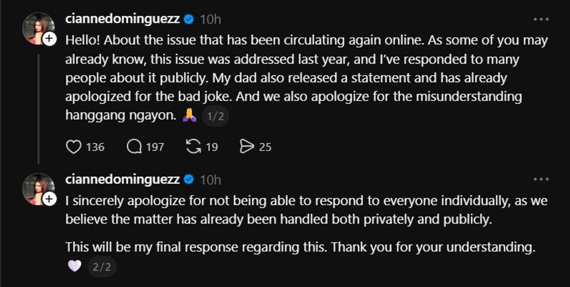 “This will be my final response” – Cianne Dominguez sa cat hunting issue