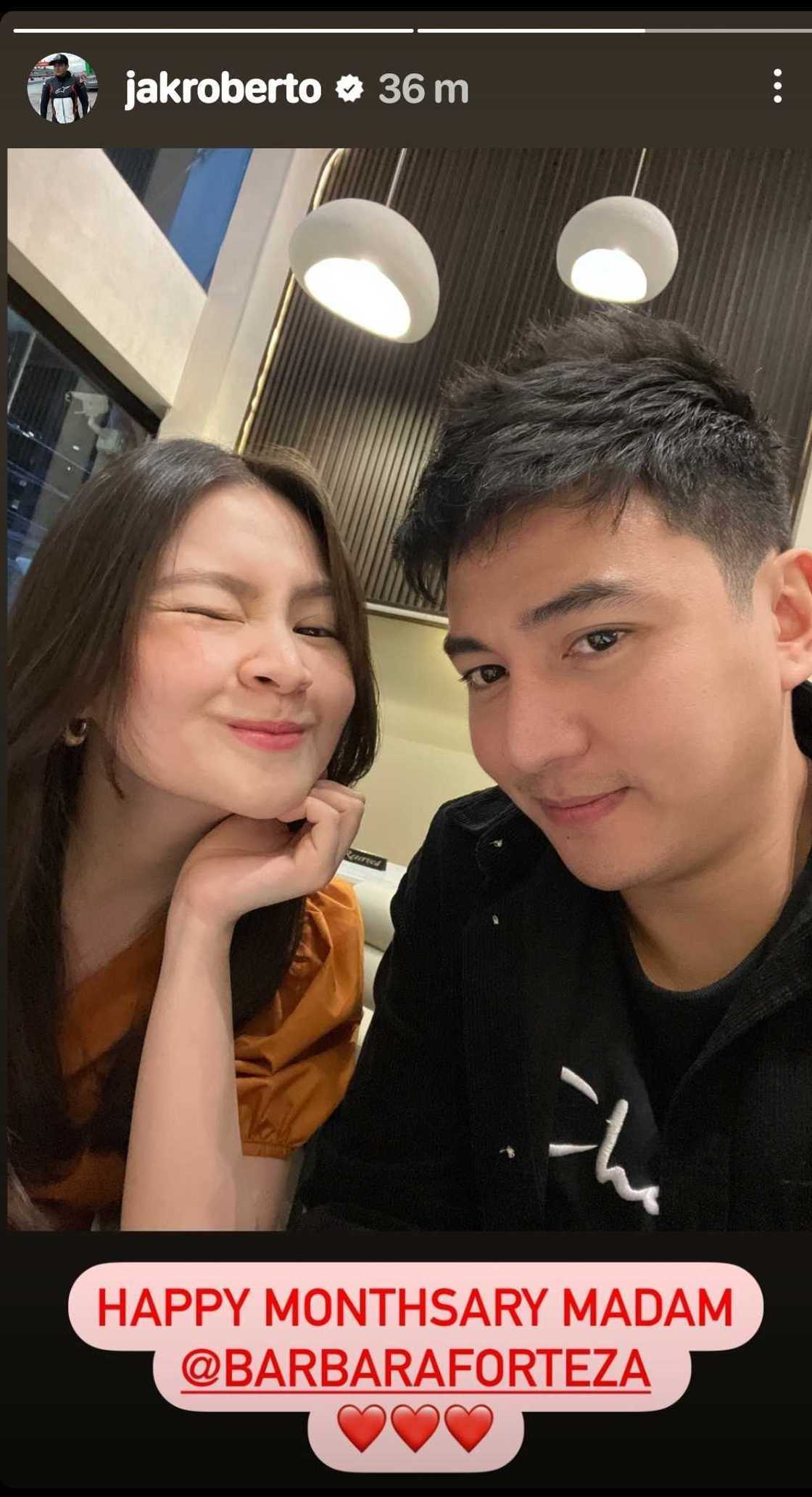 Barbie Forteza at Jak Roberto, nagpalitan ng sweet messages sa monthsary nila