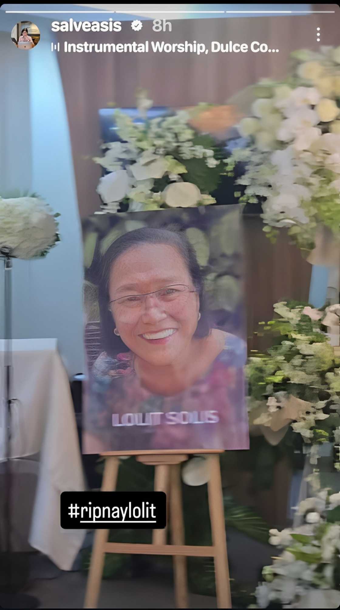 Salve Asis shares glimpse of late Lolit Solis' wake Salve Asis shares glimpse of late Lolit Solis' wake