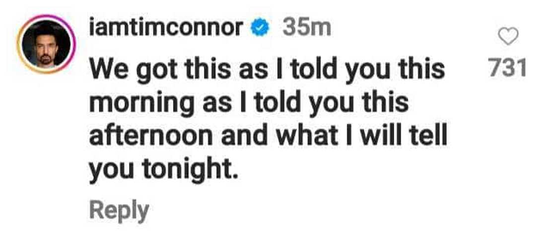 Tim Connor, nag-comment ng “we got this” sa makabuluhang post ni Maggie Wilson Tim Connor, nag-comment ng “we got this” sa makabuluhang post ni Maggie Wilson