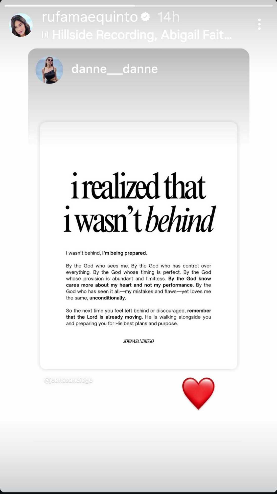 Rufa Mae Quinto reposts quote about not being ‘behind’ Rufa Mae Quinto reposts quote about not being ‘behind’