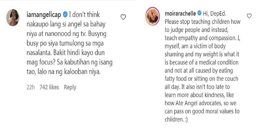 Moira Dela Torre, Angelica Panganiban react to module “body-shaming” Angel Locsin Moira Dela Torre, Angelica Panganiban react to module “body-shaming” Angel Locsin