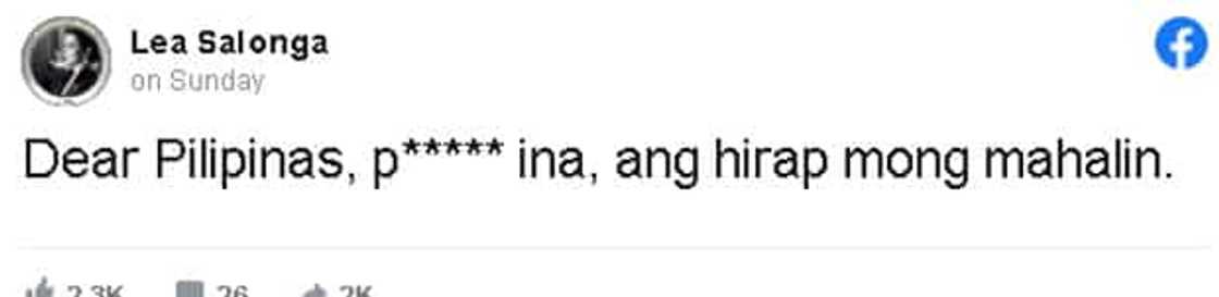 Lea Salonga swears, cursed "Pilipinas" for being so hard to love Lea Salonga swears, cursed "Pilipinas" for being so hard to love