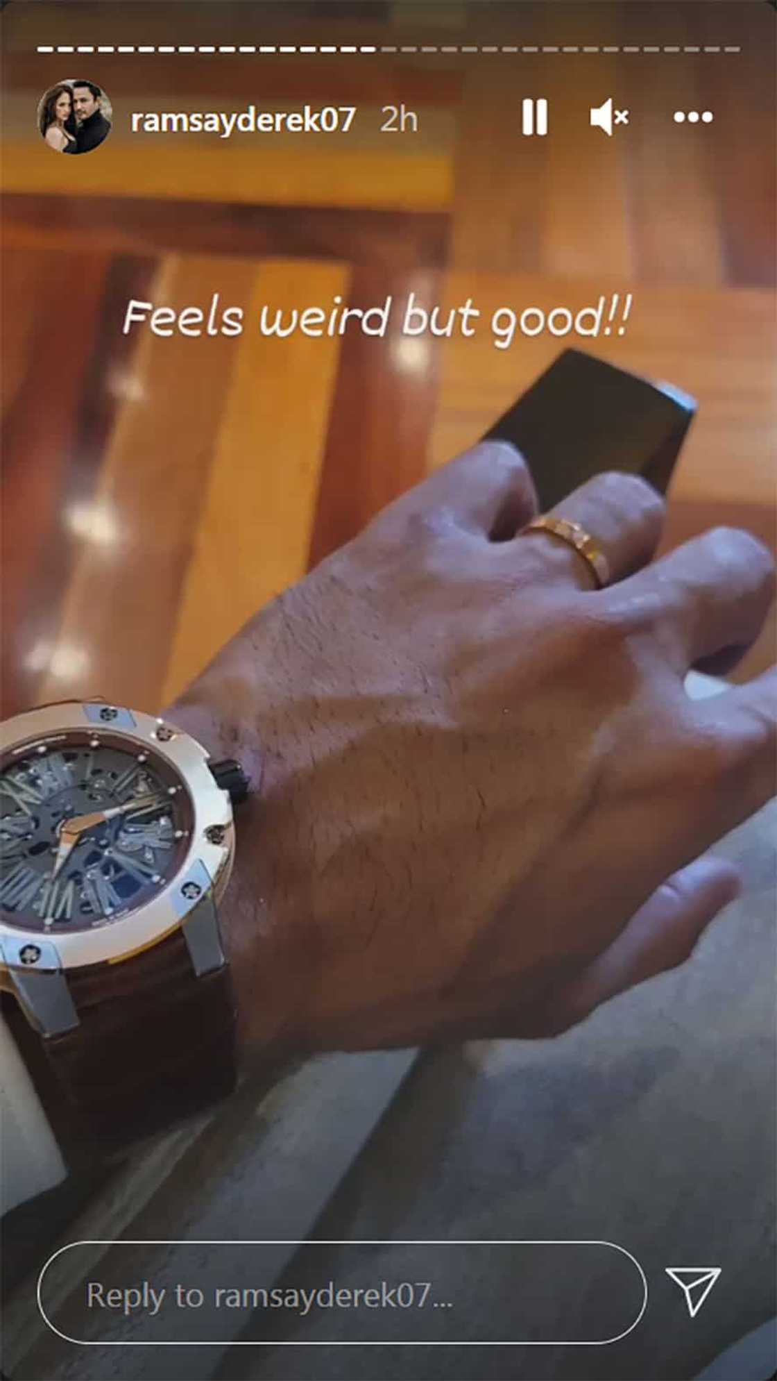 Derek Ramsay, ibinida sa kauna-unahang pagkakataon ang kanyang wedding ring: “feels weird but good!” Derek Ramsay, ibinida sa kauna-unahang pagkakataon ang kanyang wedding ring: “feels weird but good!”