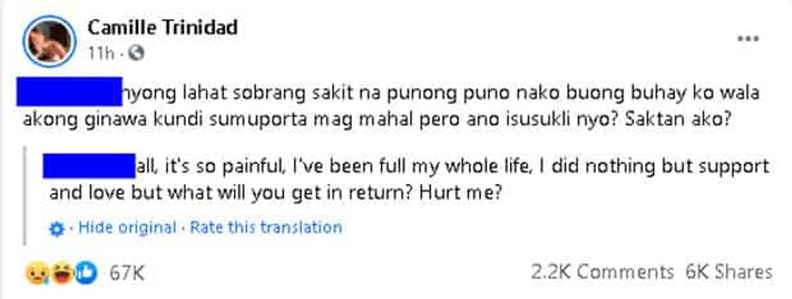 Camille Trinidad, nagmura na sa socmed sa gitna ng issue ng pambabae ni Jayzam Manabat