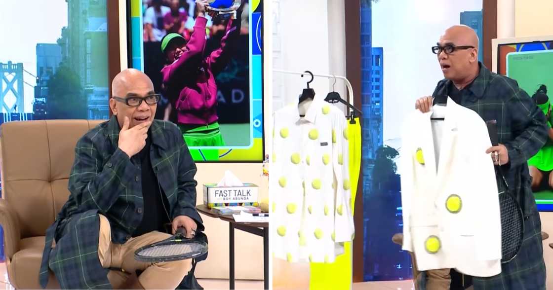 Boy Abunda, finlex ang isusuot para sa mina-manifest na interview kay Alex Eala (Screenshots from Fast Talk with Boy Abunda via GMA Network)