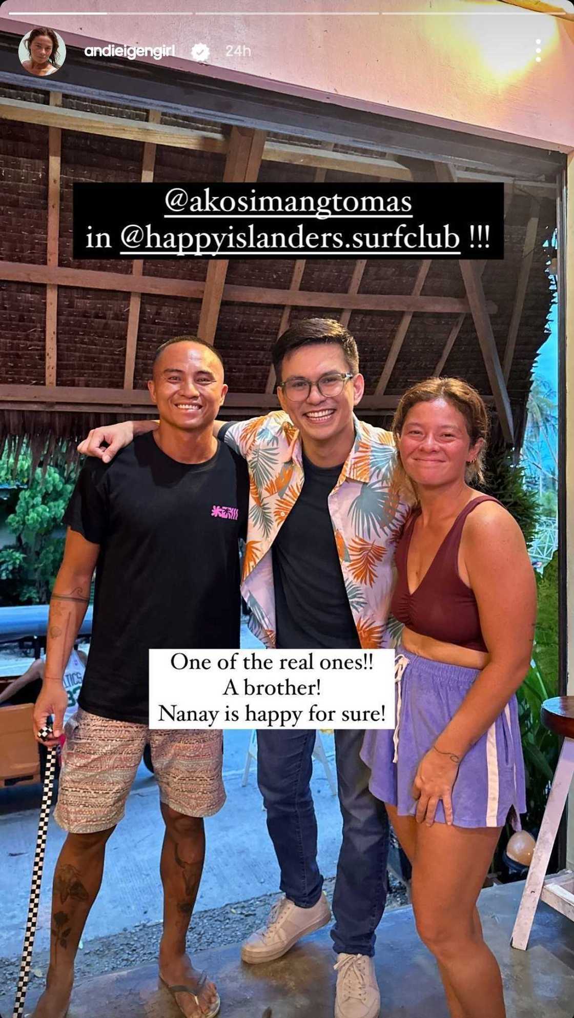Andi Eigenmann at Philmar Alipayo, binisita ni Tom Rodriguez Andi Eigenmann at Philmar Alipayo, binisita ni Tom Rodriguez