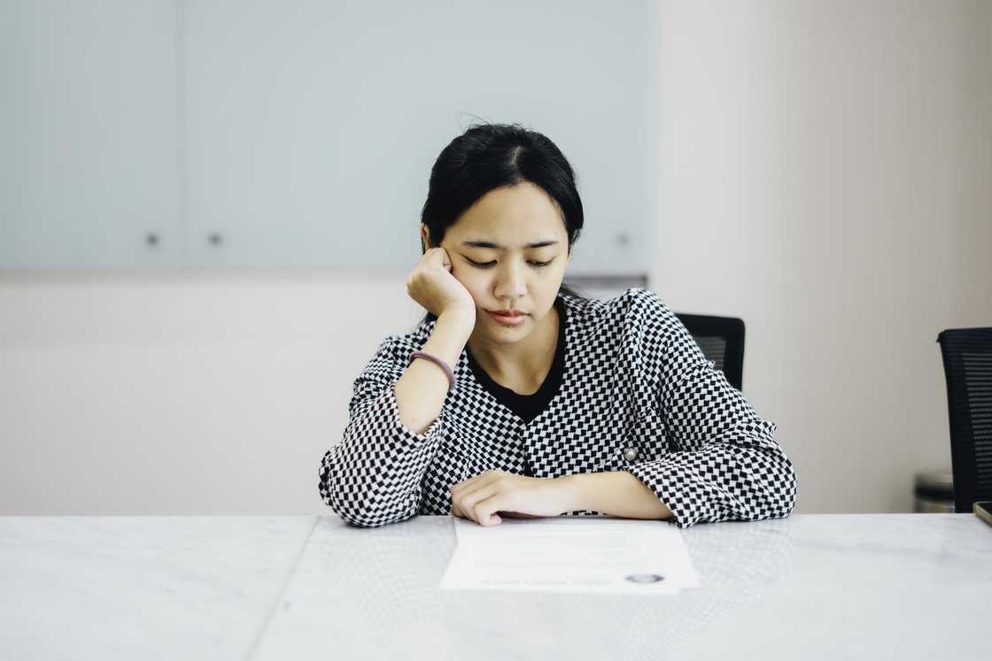 A sad woman in a meeting A sad woman in a meeting