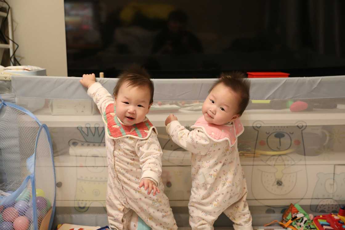 Twins playing together