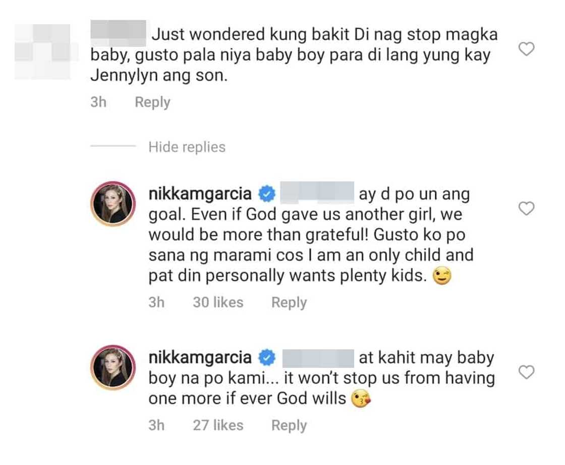 Nikka Garcia reacts to netizen saying she is having a new baby because of Jennylyn's son Nikka Garcia reacts to netizen saying she is having a new baby because of Jennylyn's son