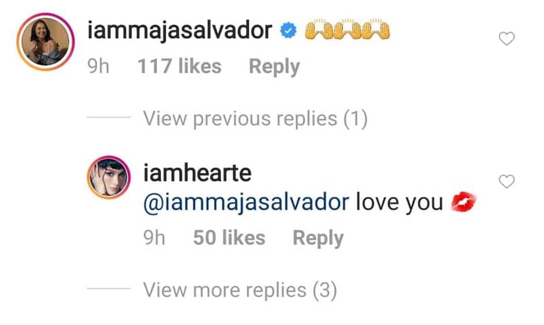 Maja Salvador, Katrina Halili react to Heart Evangelista's IG post Maja Salvador, Katrina Halili react to Heart Evangelista's IG post