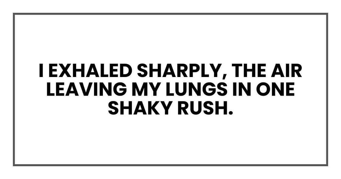 I exhaled sharply, the air leaving my lungs in one shaky rush