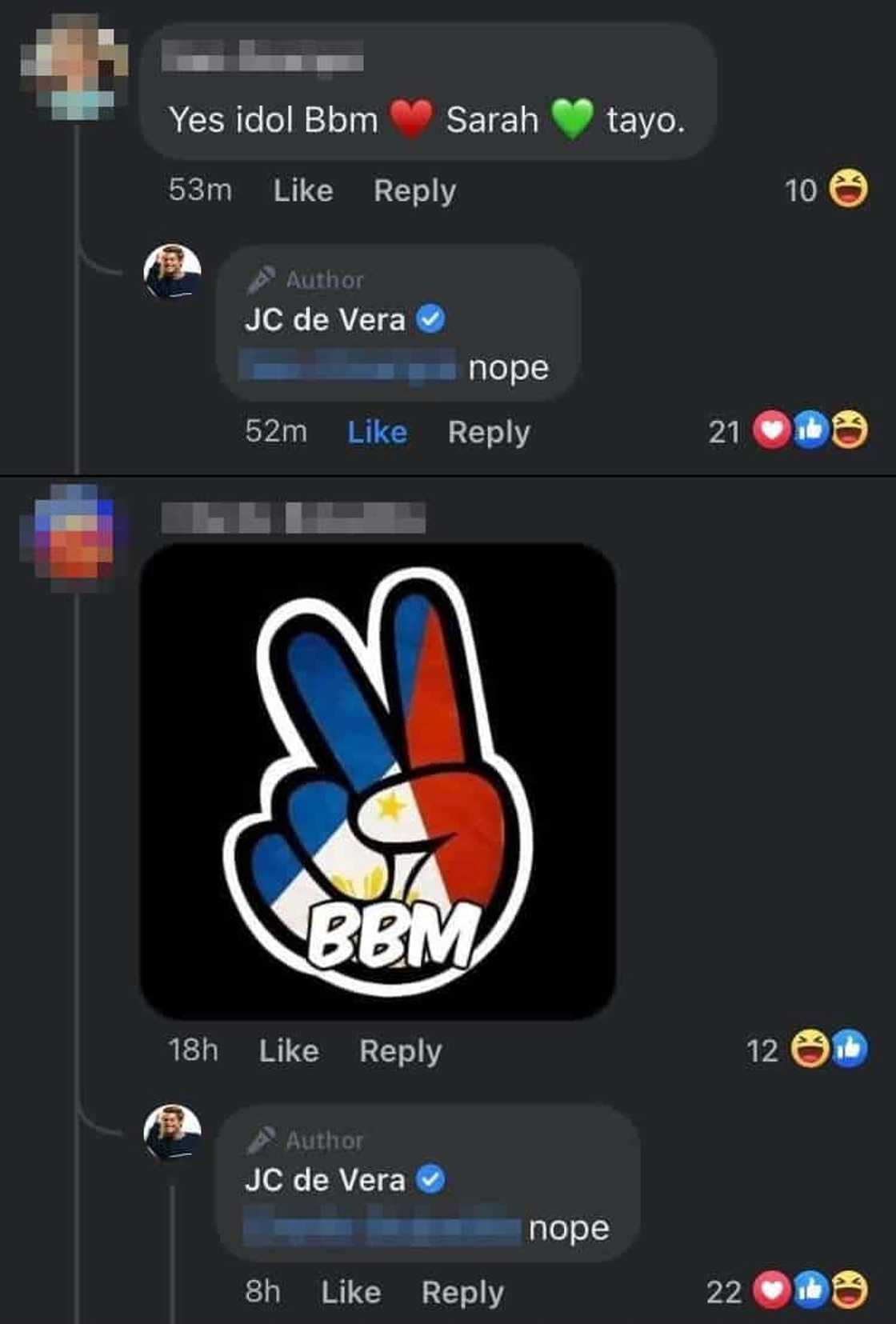 JC de Vera’s “she’s my president” post goes viral amid his trending “nope” comments JC de Vera’s “she’s my president” post goes viral amid his trending “nope” comments