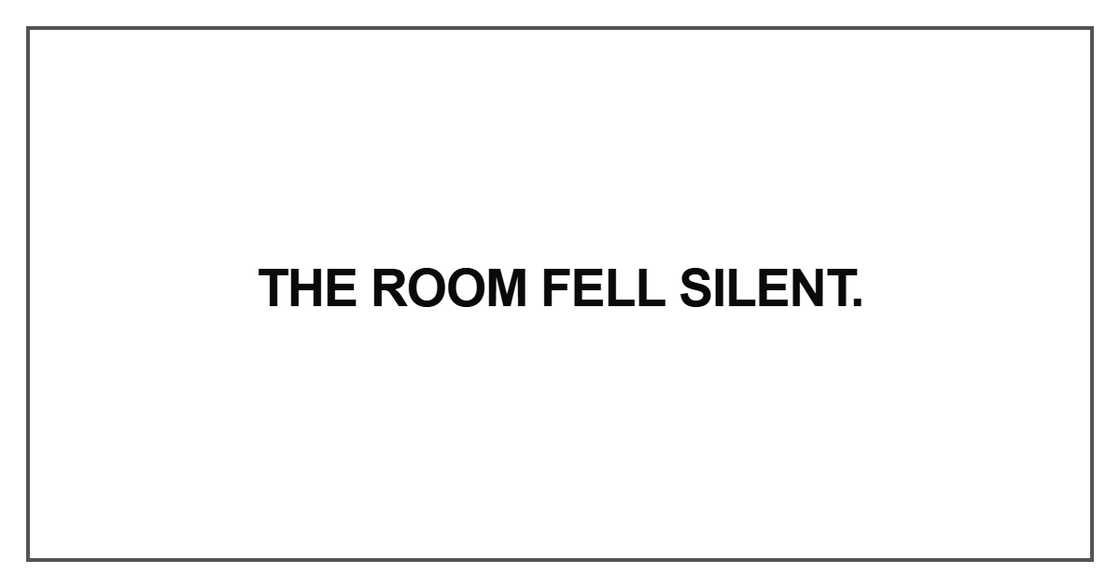 The room fell silent The room fell silent