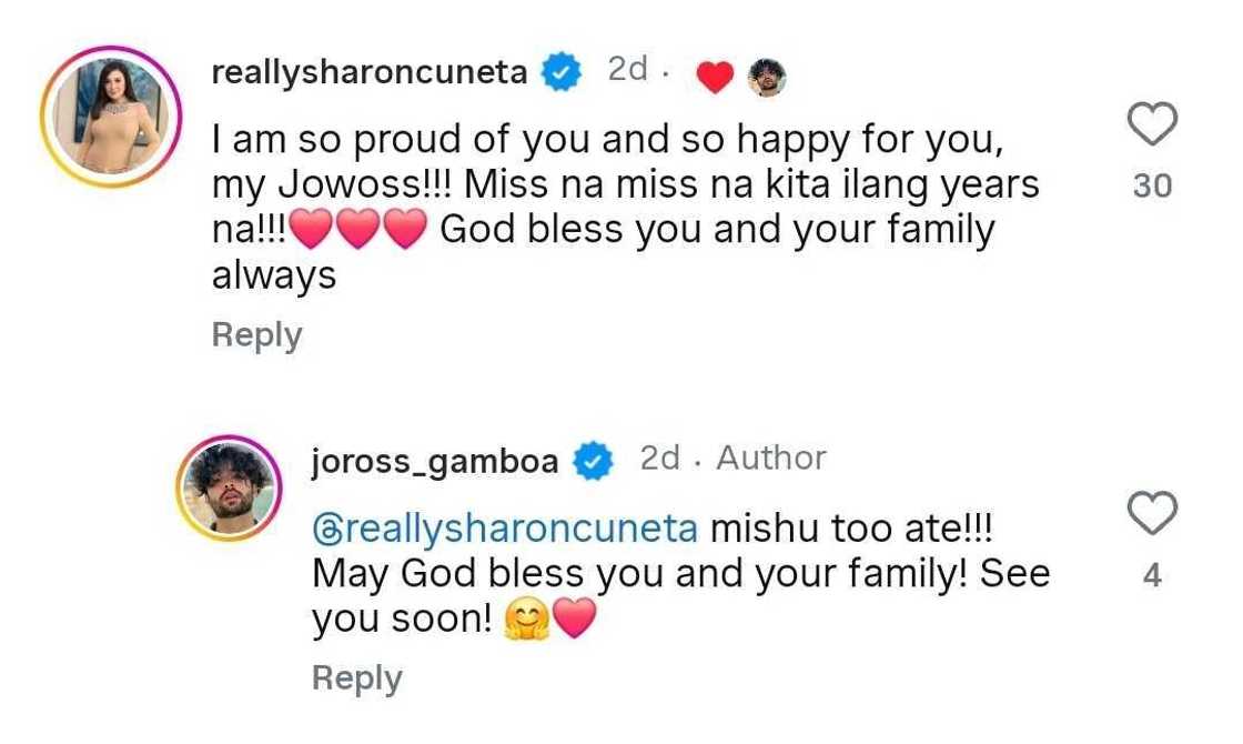 Sharon Cuneta reacts to Joross Gamboa's recent post: "I am so proud of you" Sharon Cuneta reacts to Joross Gamboa's recent post: "I am so proud of you"
