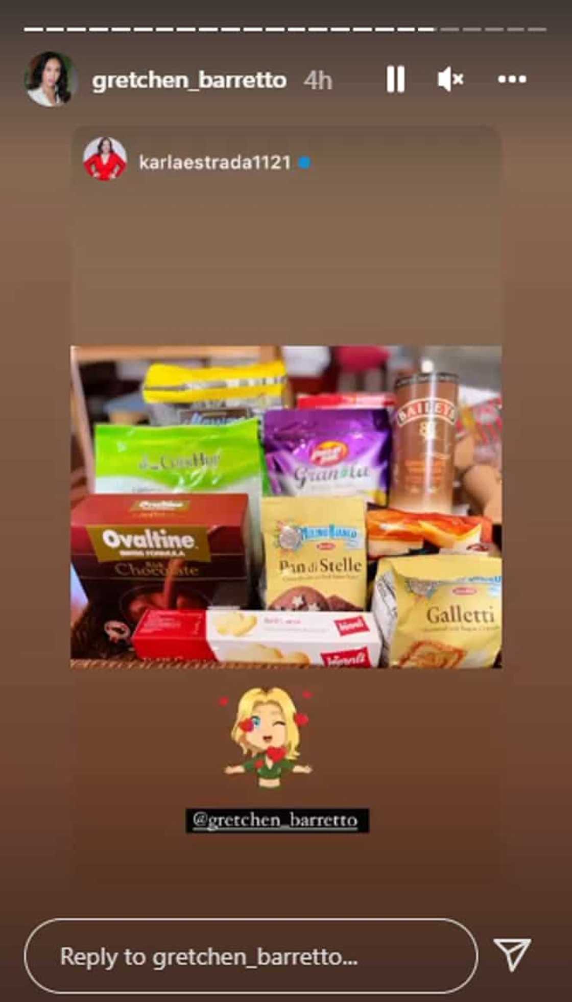 Karla Estrada, pinasalamatan si Gretchen Barretto sa mga regalong ipinadala nito sa kanya Karla Estrada, pinasalamatan si Gretchen Barretto sa mga regalong ipinadala nito sa kanya