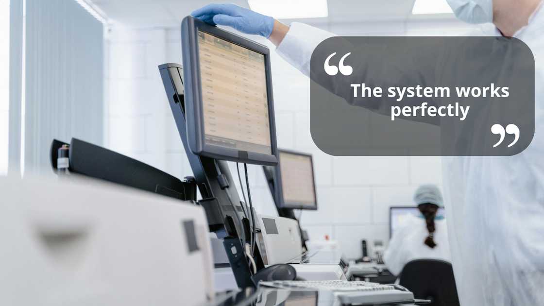 A senior scientist staring at a screen A senior scientist staring at a screen