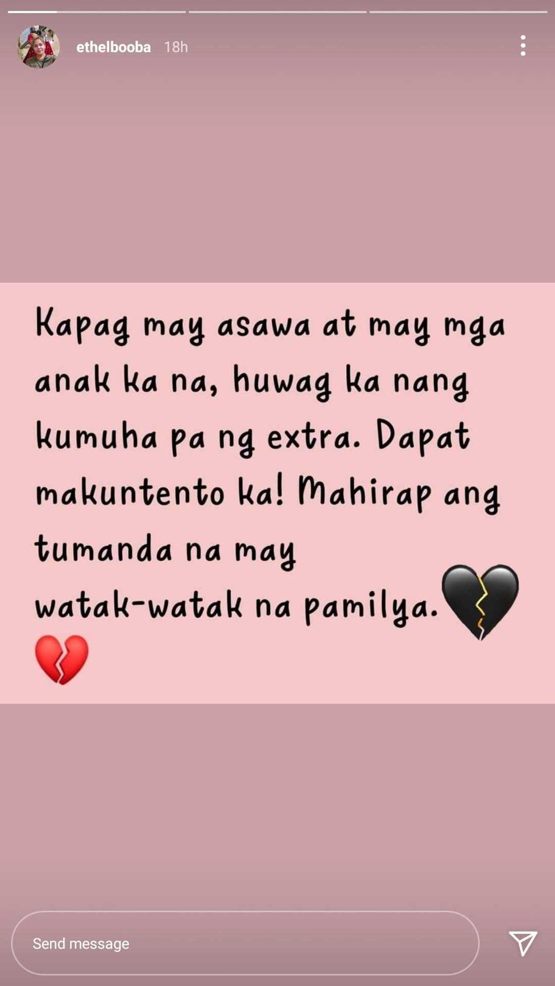 Ethel Booba posts cryptic message about infidelity and saving one's self Ethel Booba posts cryptic message about infidelity and saving one's self