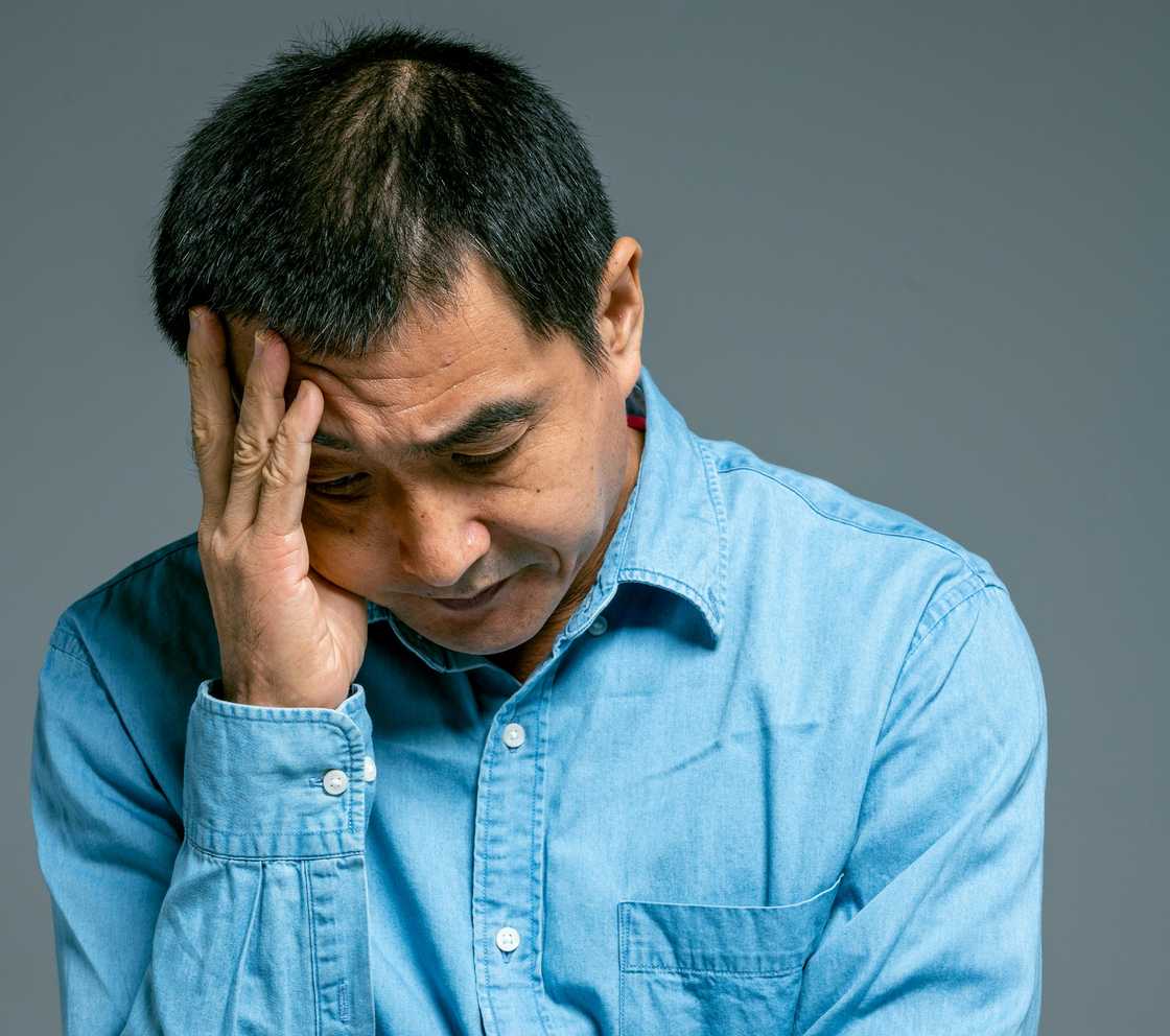 a worried senior man