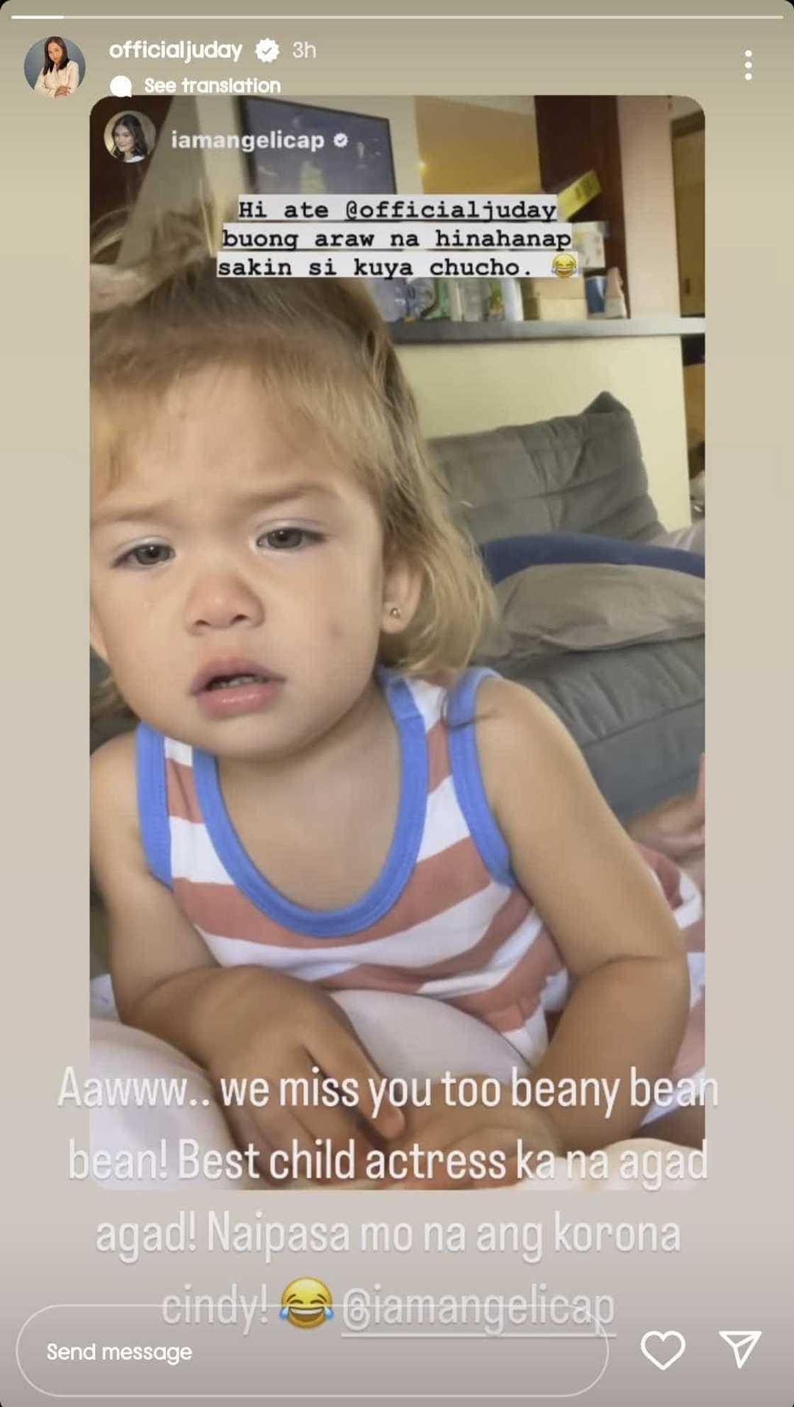 Judy Ann Santos, napa-comment sa video ng pag-iyak ni Bean: "Best child actress" Judy Ann Santos, napa-comment sa video ng pag-iyak ni Bean: "Best child actress"