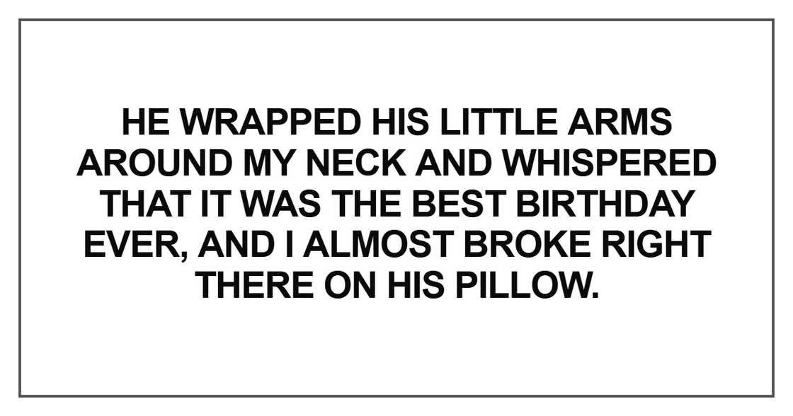 He wrapped his little arms
