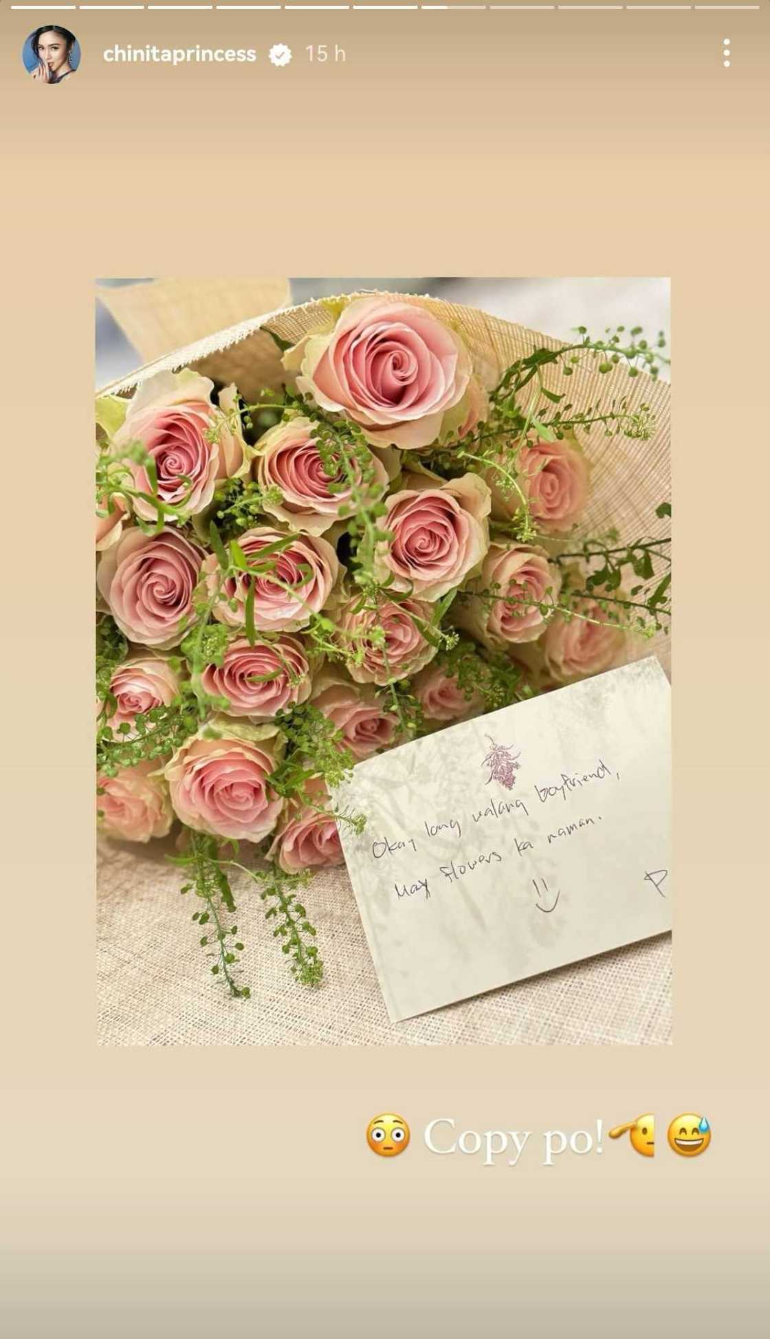 Kim Chiu, ibinida ang flowers na padala ni 'P' sa kanya sa social media