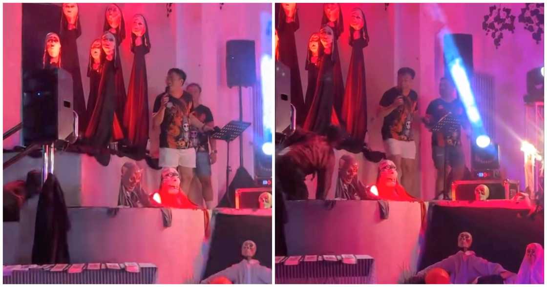 Reaksyon ng mga hosts sa kakaibang stage entrance ng isang contestant, na-hulicam