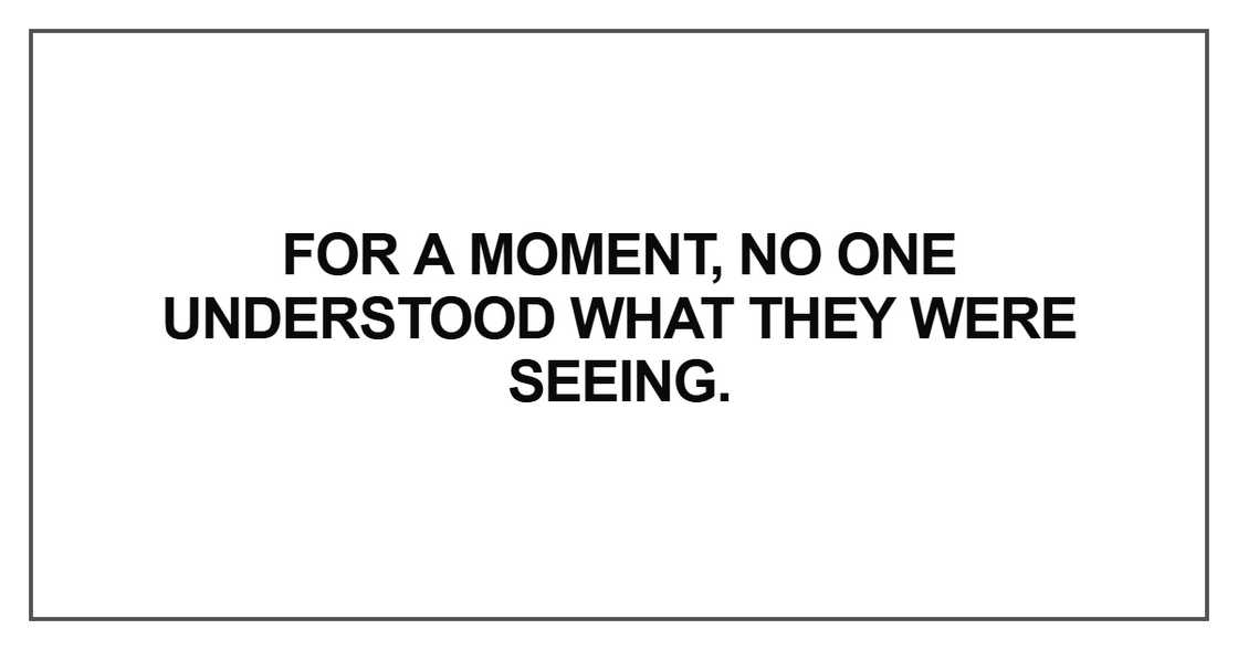 For a moment, no one understood
