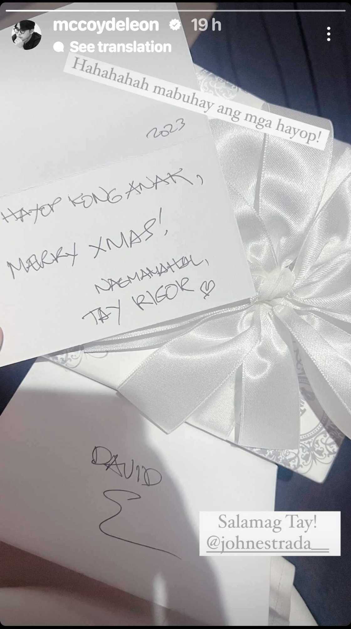 McCoy de Leon sa kwelang note ni John Estrada: “mabuhay ang mga hayop” McCoy de Leon sa kwelang note ni John Estrada: “mabuhay ang mga hayop”