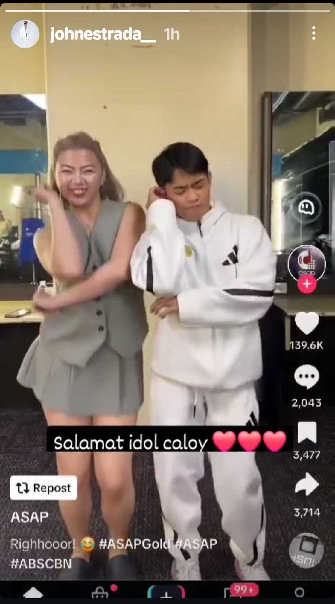 John Estrada, nag-react sa pagkasa nina Carlos Yulo, Chloe San Jose sa 'Rigor' dance challenge John Estrada, nag-react sa pagkasa nina Carlos Yulo, Chloe San Jose sa 'Rigor' dance challenge