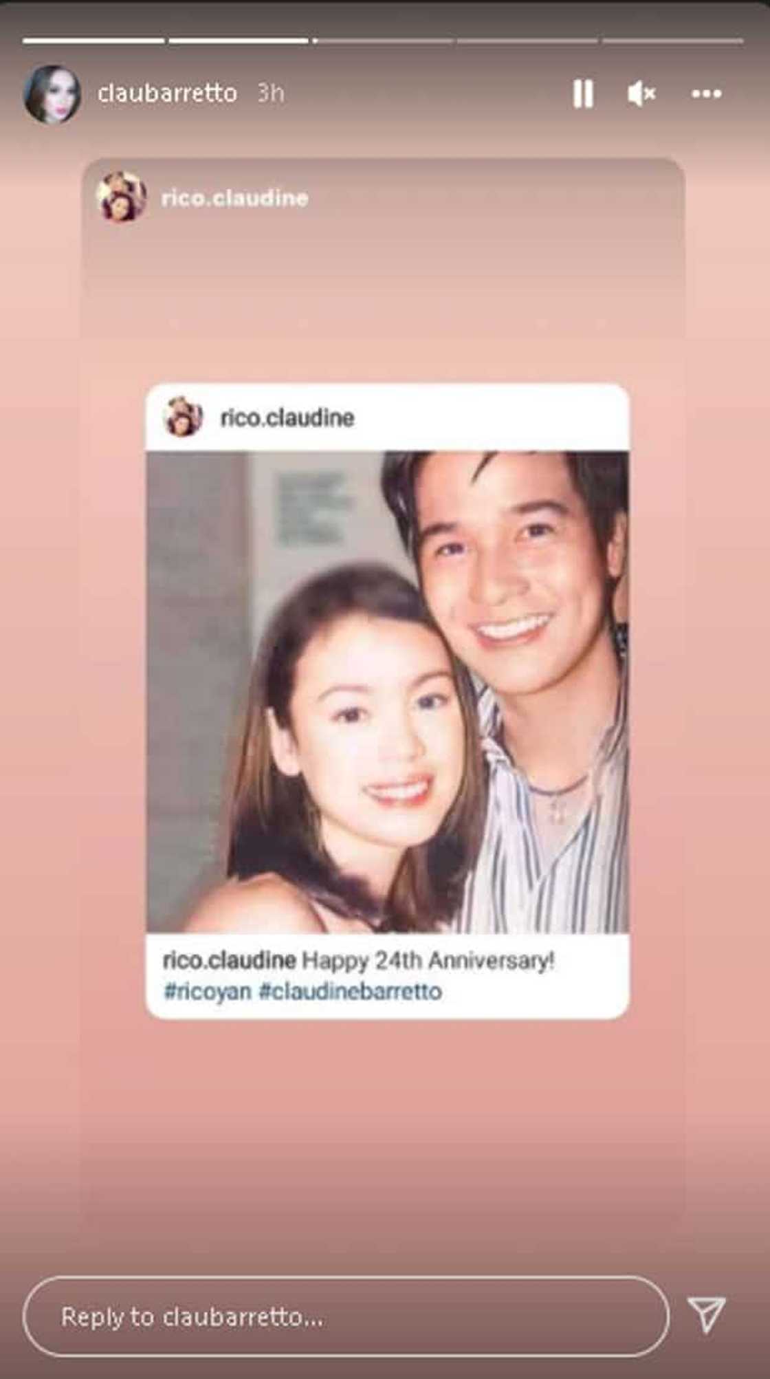 Claudine Barretto, reposts old photos with Rico Yan: "Happy 24th Anniversary"