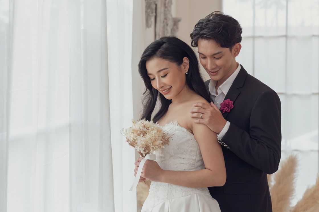 A couple on their wedding day