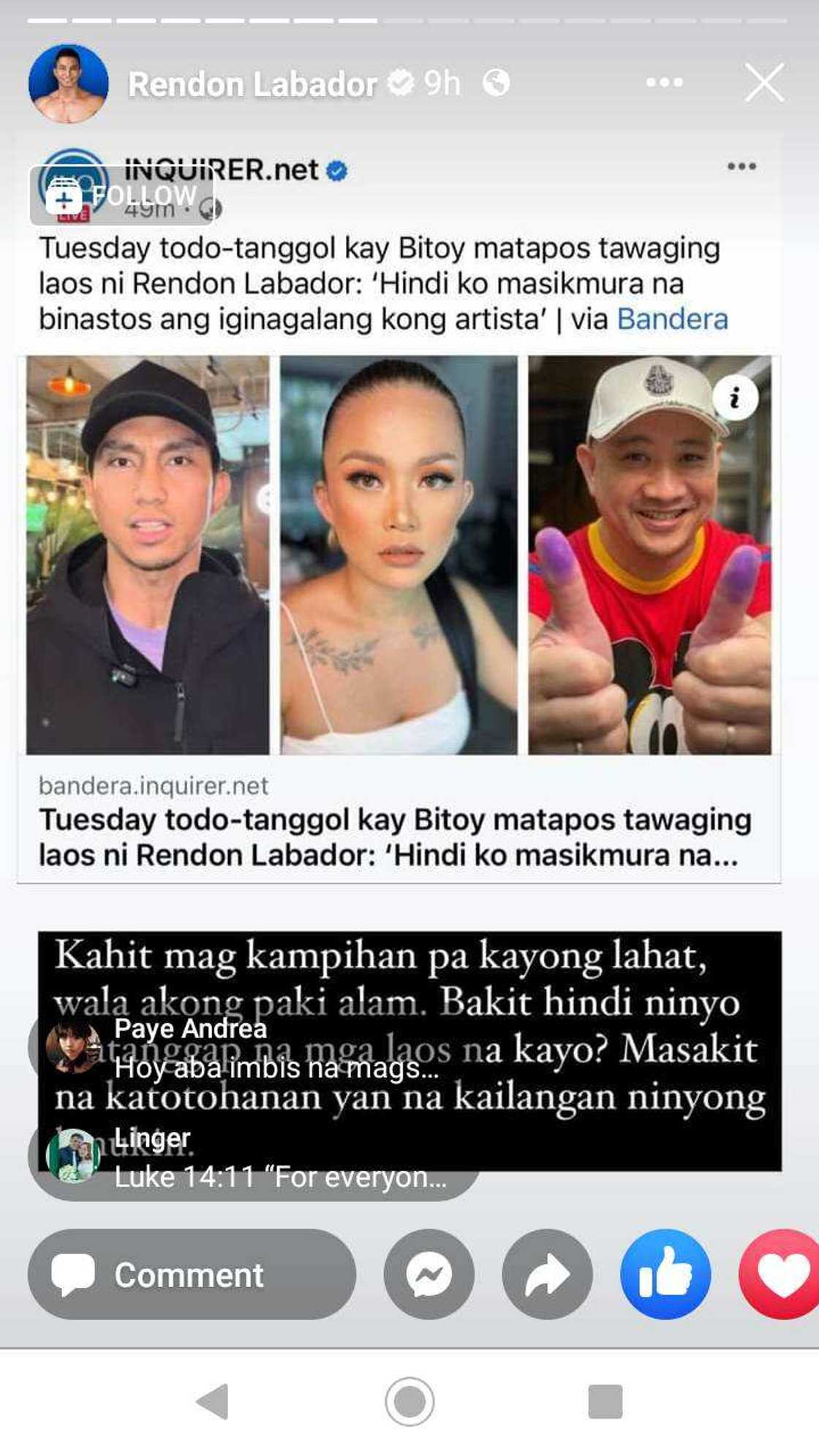 Rendon Labador sa mga nagtanggol kay Michael V: "Kahit magkampihan pa kayong lahat" Rendon Labador sa mga nagtanggol kay Michael V: "Kahit magkampihan pa kayong lahat"