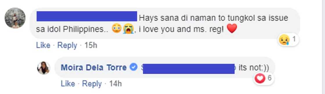 Moira Dela Torre responds to netizen who reacted to her cryptic post about people who 'force their conviction on other people' Moira Dela Torre responds to netizen who reacted to her cryptic post about people who 'force their conviction on other people'