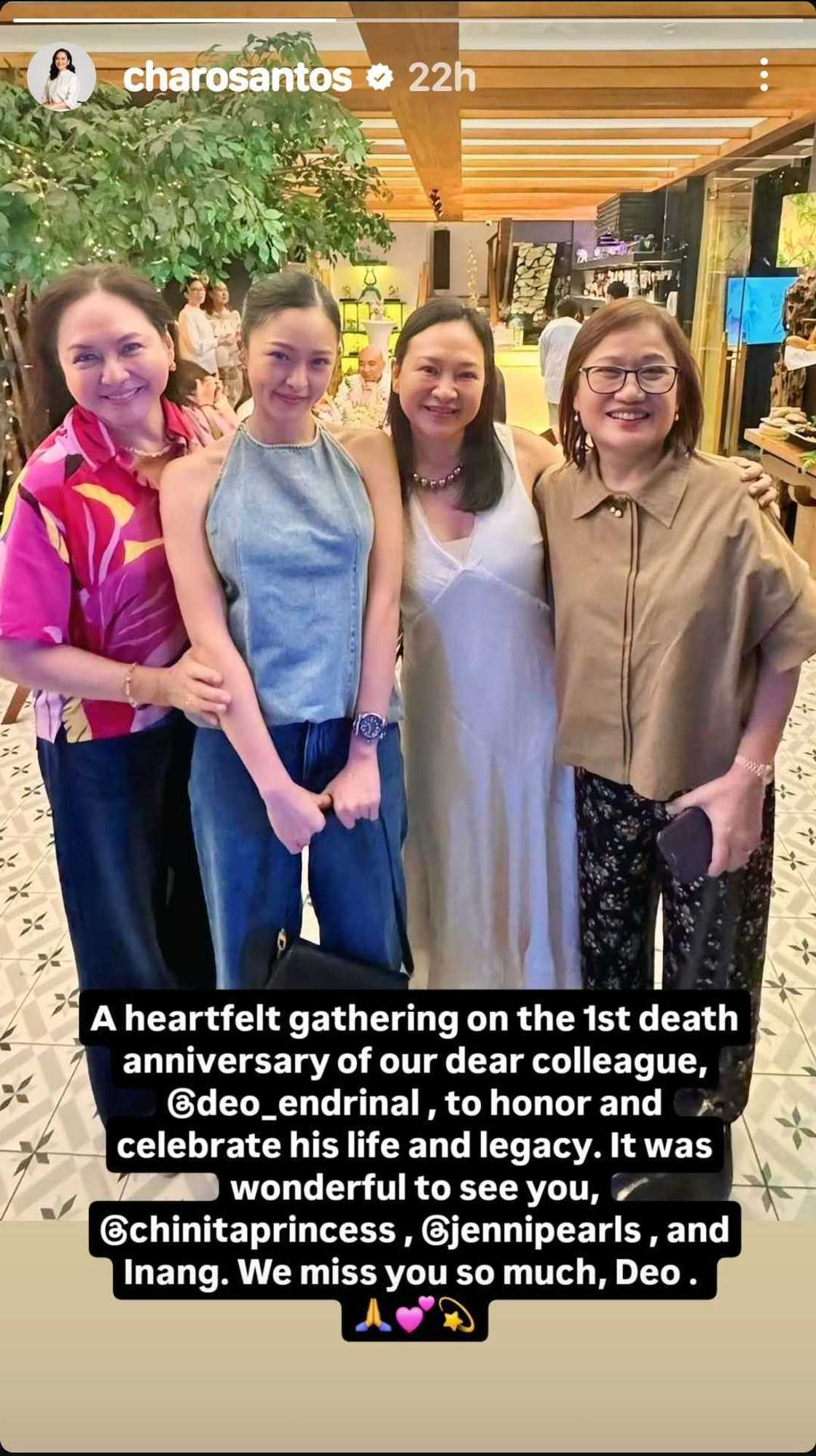 Charo Santos, ipinasilip ang paggunita sa death anniversary ni Deo Endrinal