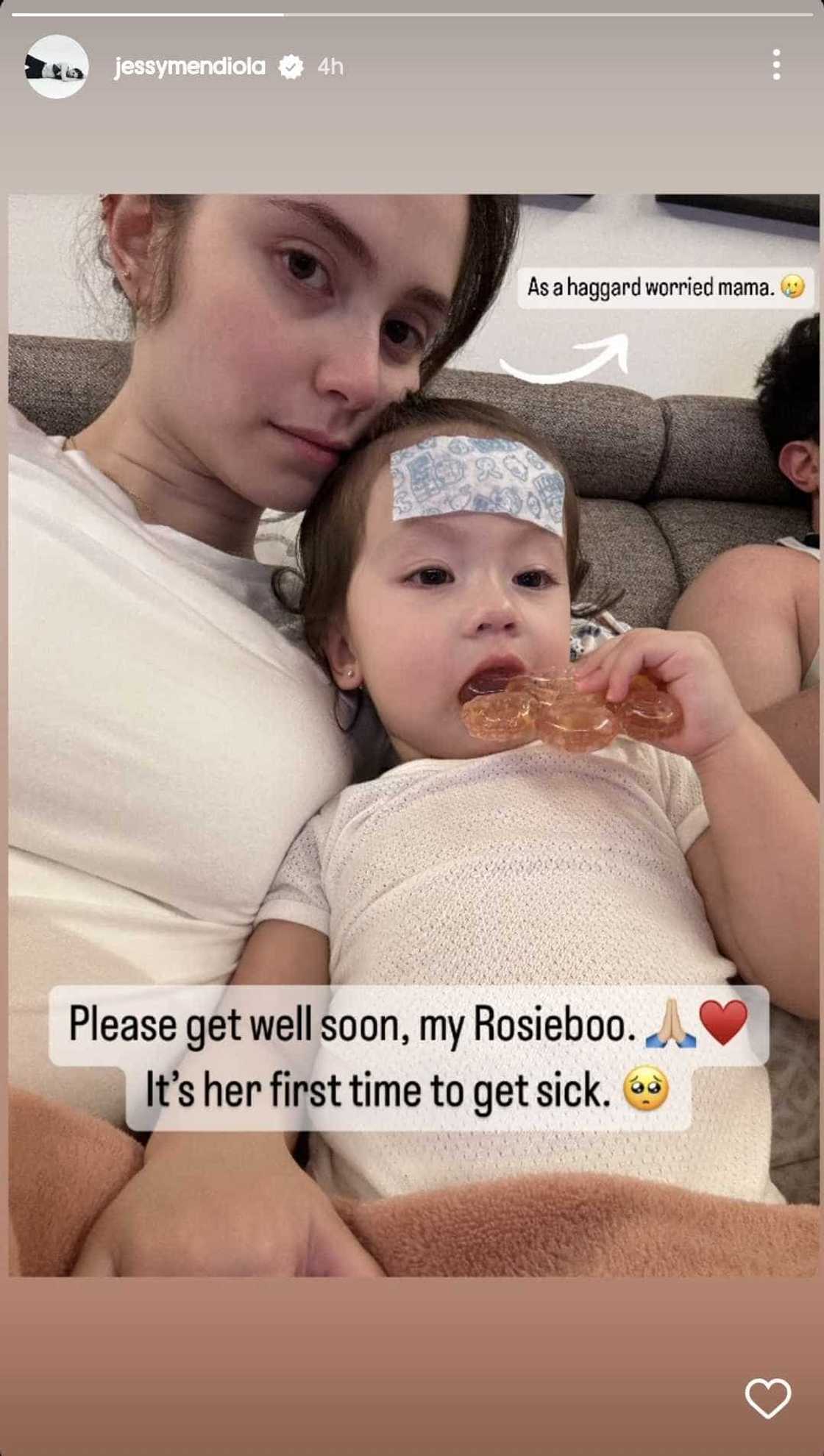 Jessy Mendiola posts selfie with Baby Rosie: "As a haggard worried mama"