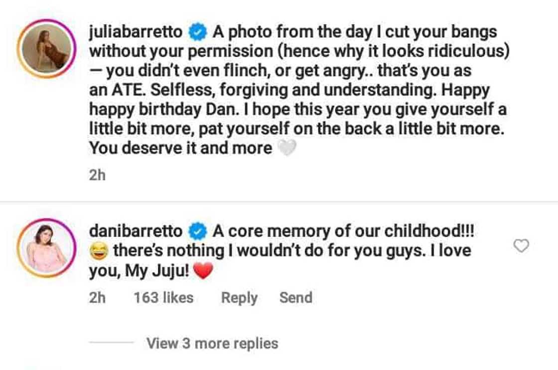 Julia Barretto pens heartfelt birthday greeting for Dani Barretto; shares adorable throwback pic