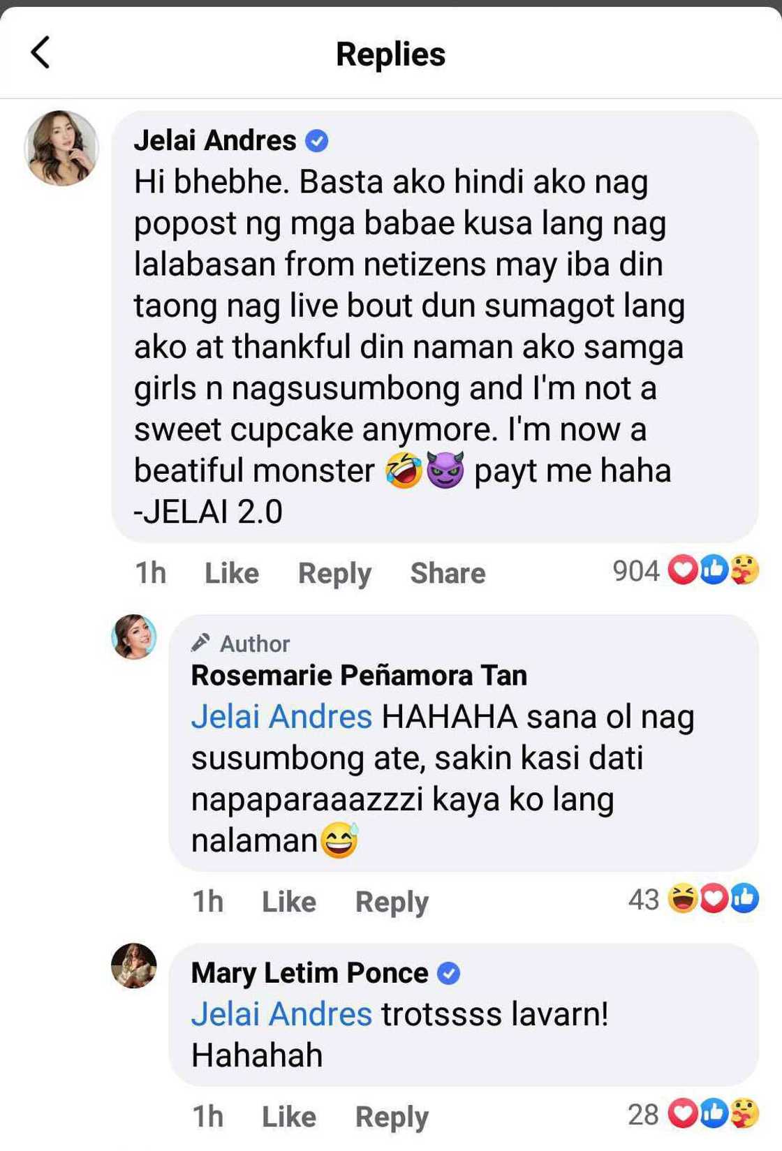 Jelai Andres, nagpapasalamat sa mga babaeng nagsumbong sa kanya tungkol sa asawa