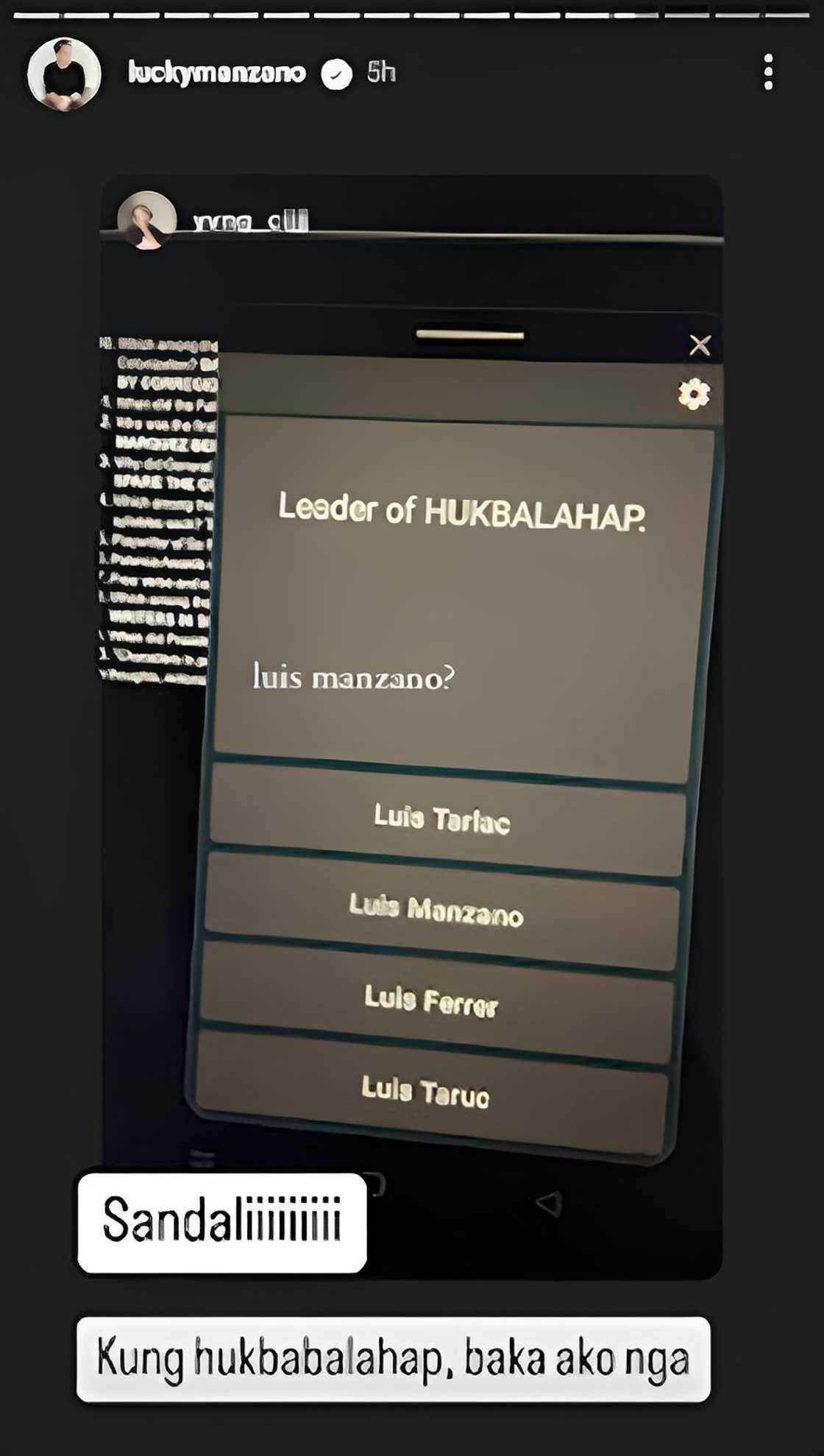 Luis Manzano, nawindang nang isa siya sa answer choices kung sino leader ng HUKBALAHAP