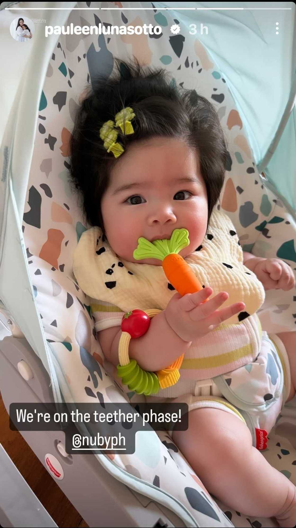 Pauleen Luna shares adorable photo of Baby Mochi using cute teether Pauleen Luna shares adorable photo of Baby Mochi using cute teether