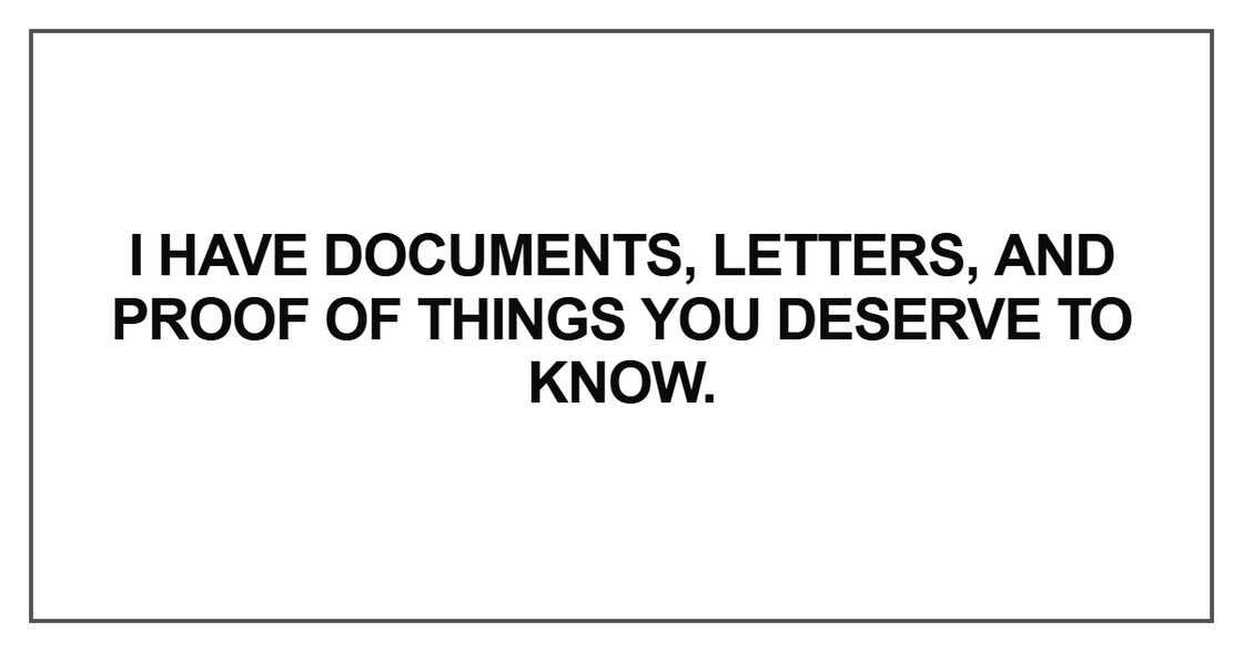 I have documents, letters I have documents, letters