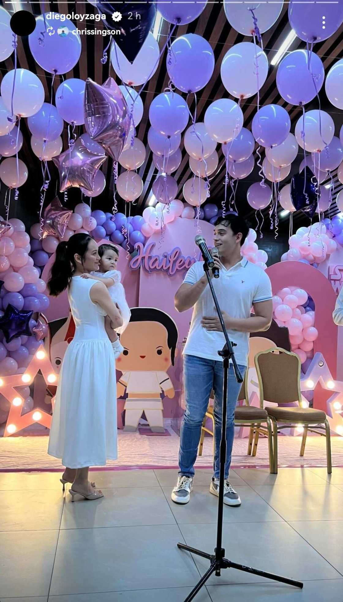 Photos mula sa first birthday party ng anak ni Diego Loyzaga, viral na